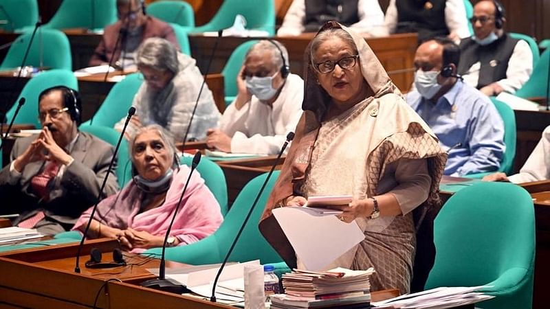 Prime Minister Sheikh Hasina addresses the 20th session of the 11th Jatiya Sangsad (National Parliament) on 6 October 2022