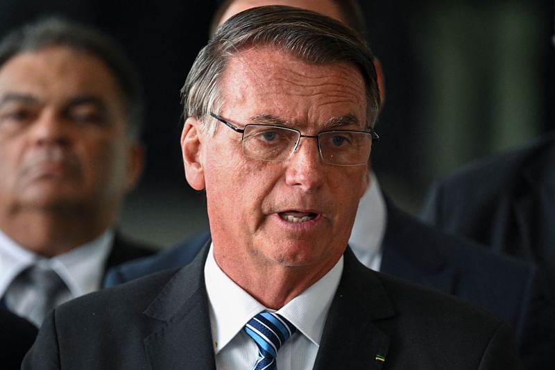 Brazilian President Jair Bolsonaro makes a statement for the first time since Sunday's presidential run-off election, at Alvorada Palace in Brasilia, on 1 November, 2022