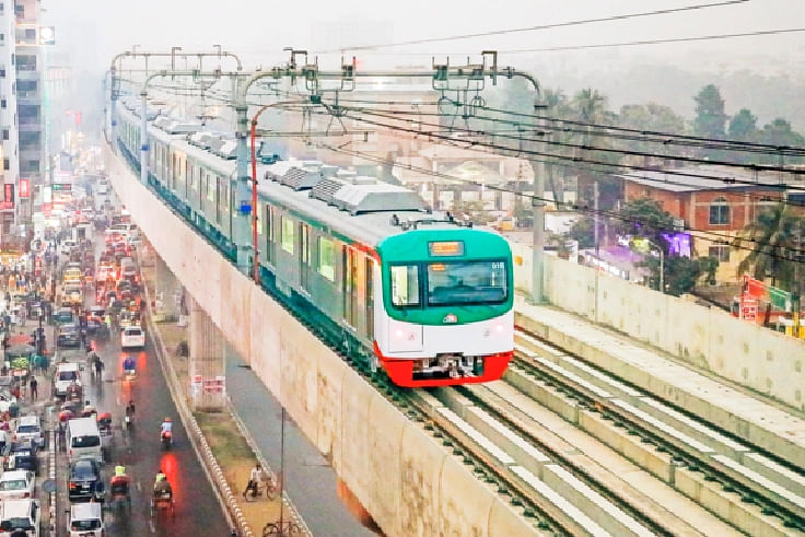 Metro rail runs on trial in Mirpur, Dhaka