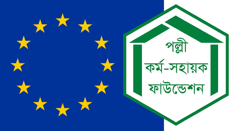 A combination of the logos of PKSF and flag of EU