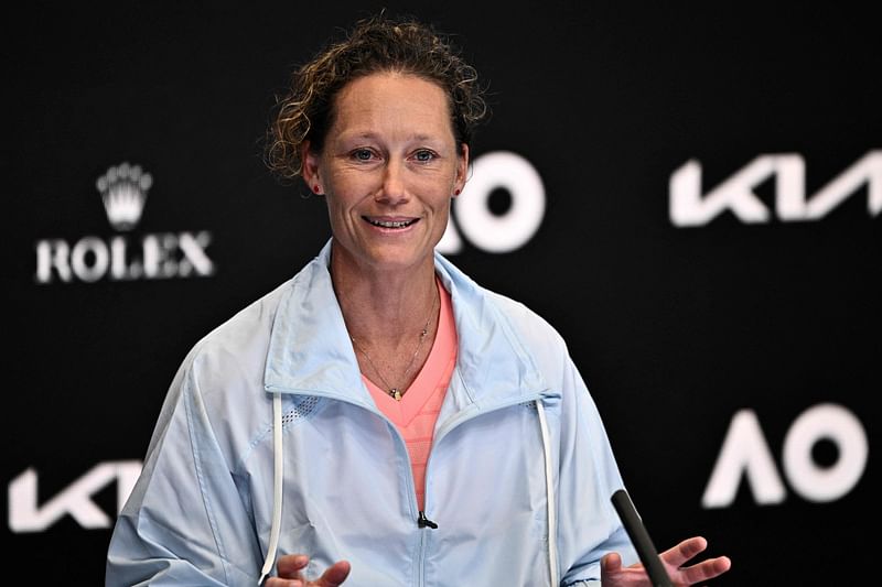 Australia's Samantha Stosur speaks at a press conference ahead of the Australian Open tennis tournament in Melbourne on 15 Juanuary, 2023