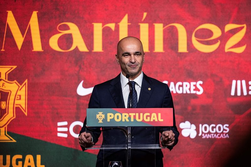 Portugal's new head coach Spanish Roberto Martinez speaks during a press conference upon his official presentation at the Cidade do Futebol in Oeiras on 9 January, 2023