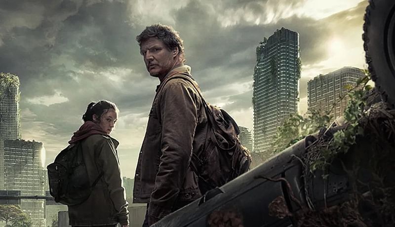 Actors Bella Ramsey and Pedro Pascal in the poster of HBO series 'The Last of Us'.