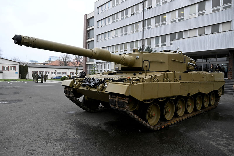 Germany delivers its first Leopard tanks to Slovakia as part of a deal after Slovakia donated fighting vehicles to Ukraine, in Bratislava, Slovakia, December 19, 2022