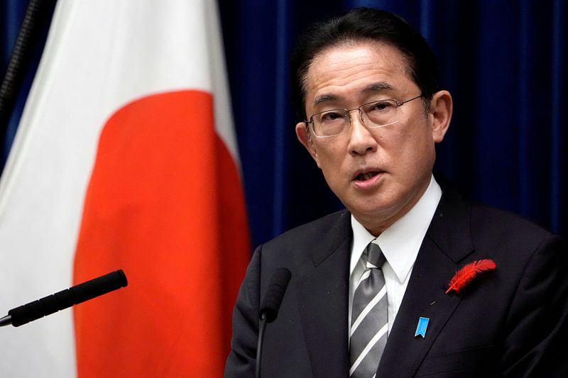 Japanese prime minister Fumio Kishida speaks during a news conference at the prime minister's official residence in Tokyo, Japan 14 October, 2021