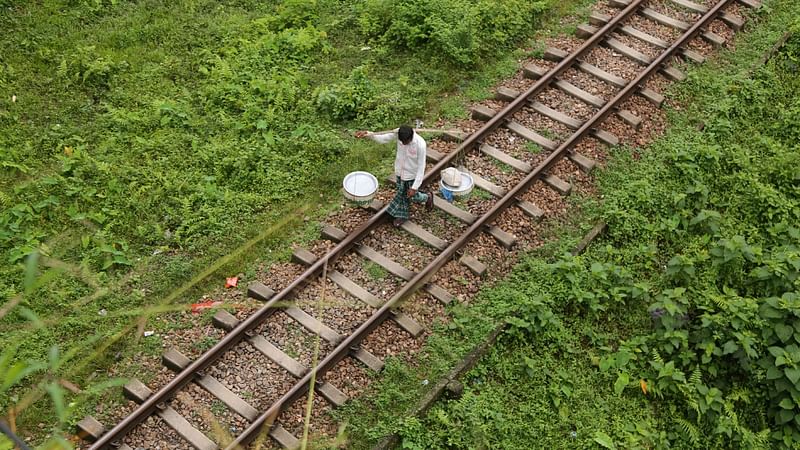 More than 4000 acres of fallow land under the railways ministry will be brought under cultivation. The picture was taken from Sylhet on 3 August.