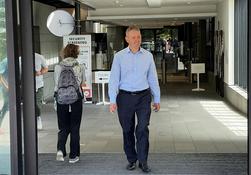 Chris Hipkins walks, after being confirmed as the only nomination to replace Jacinda Ardern as leader of the Labour Party, at New Zealand's parliament in Wellington, New Zealand 21 January, 2023