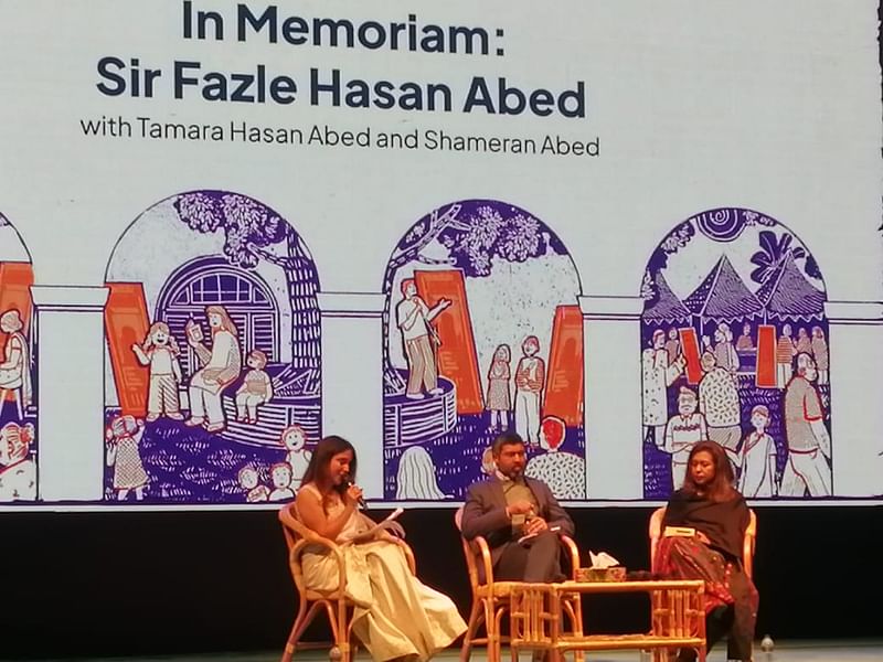 Shameran Abed and Tamara Abed speak to Sadaf Saaz about their father Sir Fazle Hasan Abed at the Dhaka Lit Fest