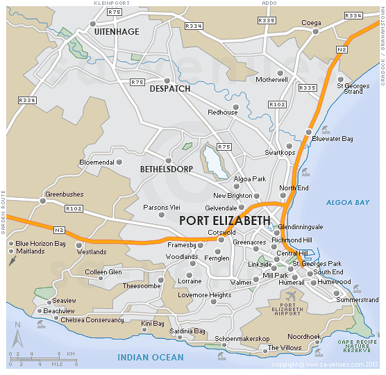 Map of Port Elizabeth