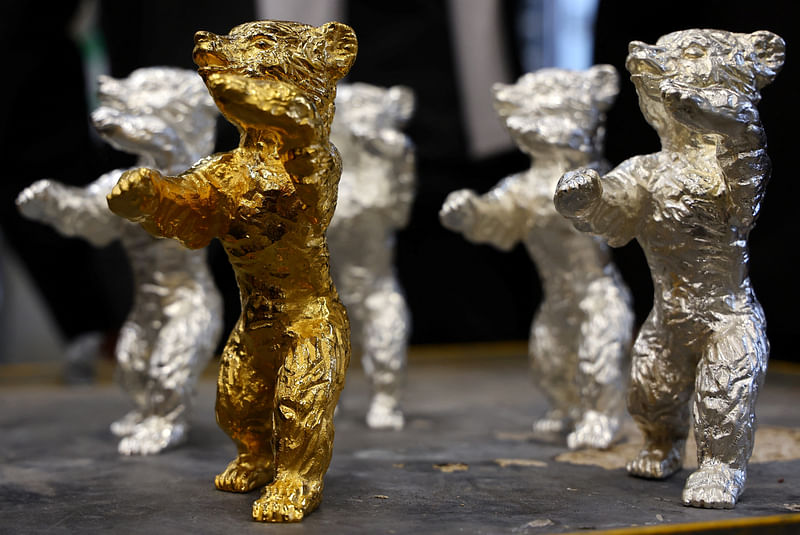 Berlin Bear awards are displayed during a media tour at the Noack foundry ahead of the 73rd Berlinale International Film Festival in Berlin, Germany, 24 January, 2023.