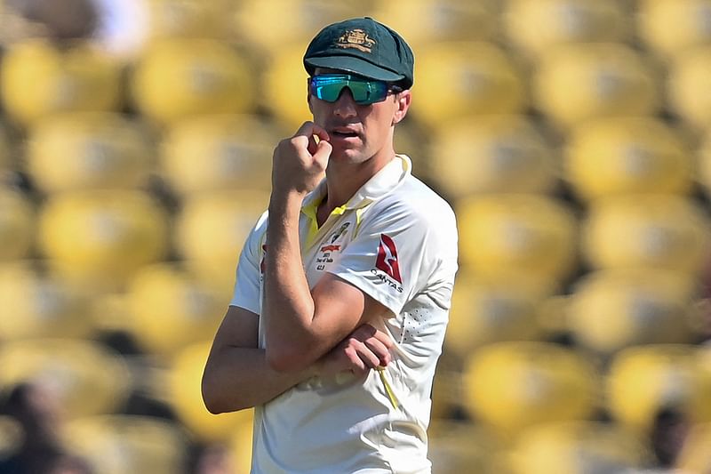 Australia's captain Pat Cummins looks on during the second day of the first Test between India and Australia at the Vidarbha Cricket Association (VCA) Stadium in Nagpur on 10 February, 2023