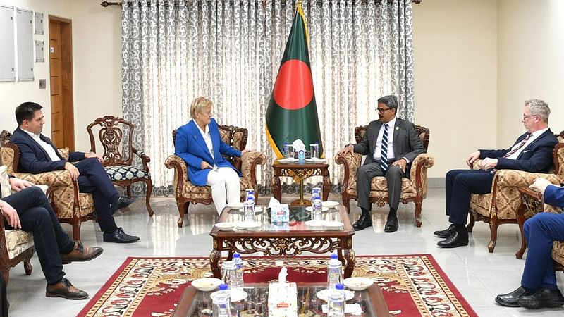 A parliamentary delegation of Germany meets state minister for foreign affairs Shahriar Alam at the foreign service academy in Dhaka on 25 February, 2023.