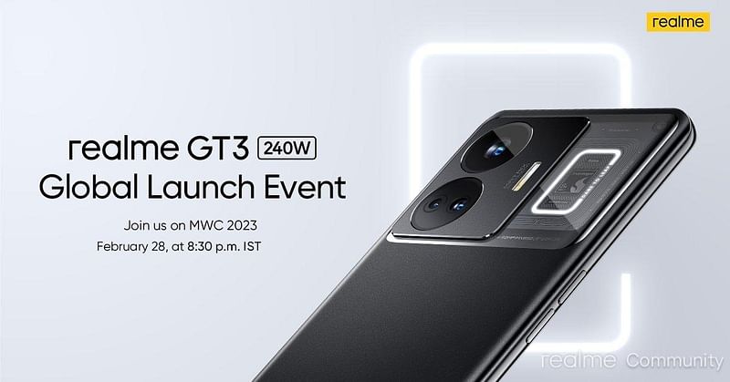 realme to reveal GT3 28 February