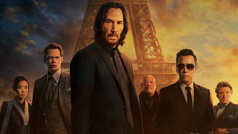 Keanu Reeves on the poster of the film John Wick Chapter 4.