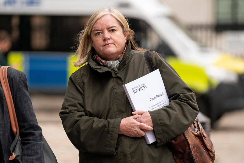 Louise Casey, Baroness Casey of Blackstock arrives at Queen Elizabeth II Conference Centre, for the media briefing of her review into the standards of behaviour and internal culture of the Metropolitan Police Service, in London, Britain on 20 March, 2023