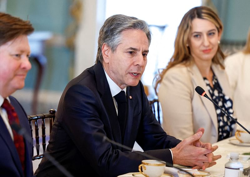 US Secretary of State Antony Blinken speaks during a meeting with Morocco’s Foreign Minister Nasser Bourita at the State Department in Washington, DC, on 20 March, 2023