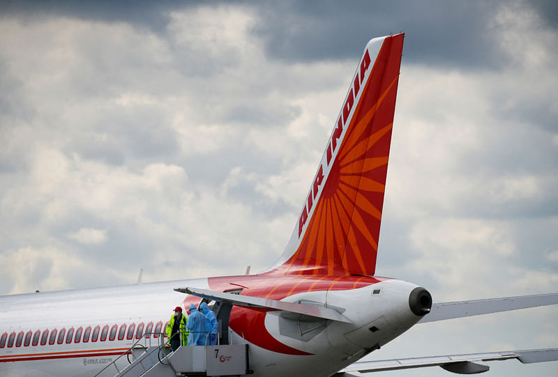 An Air India Airbus A320 plane is seen at the Boryspil International Airport upon arrival, amid the coronavirus disease (COVID-19) outbreak outside Kiev, Ukraine May 26, 2020