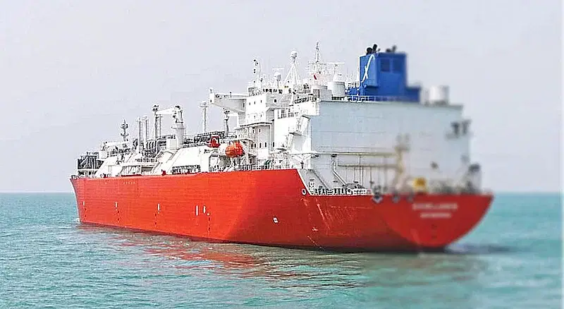 A ship carrying LNG