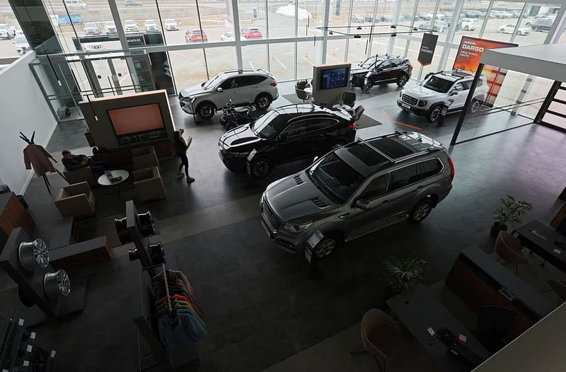 Haval cars produced by Chinese automaker Great Wall Motors are on display for sale at a dealership in Artyom near Vladivostok, Russia, on 22 March, 2023.