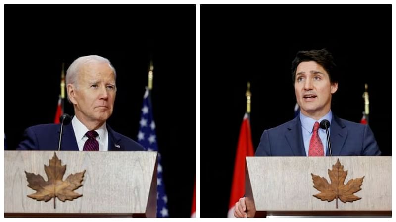 US president Joe Biden and Canadian prime minister Justin Trudeau hold a joint news conference, in Ottawa, Ontario, Canada on 24 March, 2023.