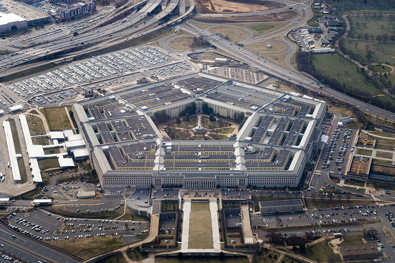 The Pentagon is seen from the air in Washington, US, on 3 March, 2022