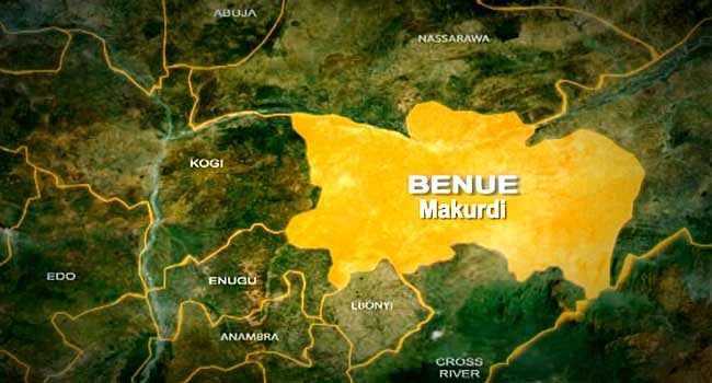 A map showing the Benue state in north central Nigeria