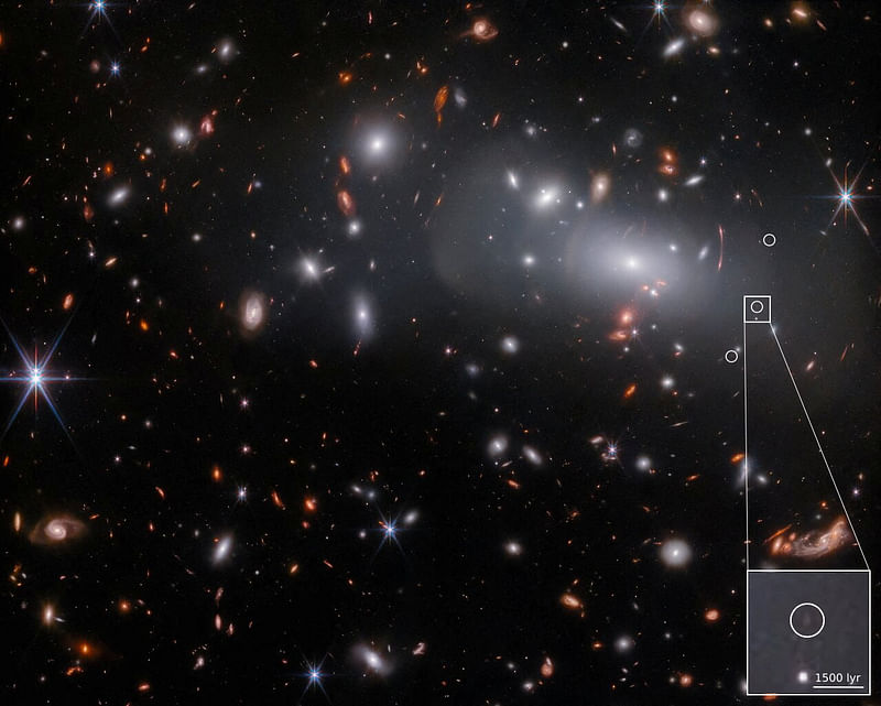 Using first-of-their-kind observations from the James Webb Space Telescope, researchers detected a unique galaxy (inset) ? highly compact but with star formation still at a rate similar to our much-larger Milky Way ? existing about 13.3 billion years ago that could help astronomers learn more about galaxies that were present relatively shortly after the Big Bang.