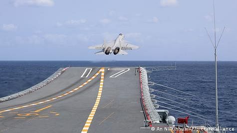 A Chinese warplane during a drill near Taiwan controlled area