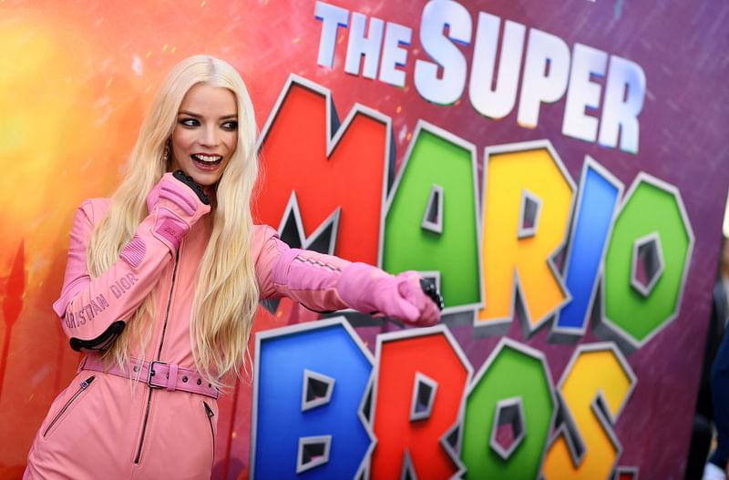 In this file photo taken on 1 April, 2023 US actress Anya Taylor-Joy attends Universal's 'The Super Mario Bros Movie' special screening at the Regal LA Live in Los Angeles. 'The Super Mario Bros Movie' retained the top spot in North America's box office one week after its epic debut, as Universal's popular game-themed animation again trounced all competitors, estimates showed on 16 April, 2023. The joint effort of Universal, Nintendo and Illumination studios raked in $87 million in ticket sales in the Friday-through-Sunday period, bringing the movie's total haul to more than $347 million, according to Exhibitor Relations.