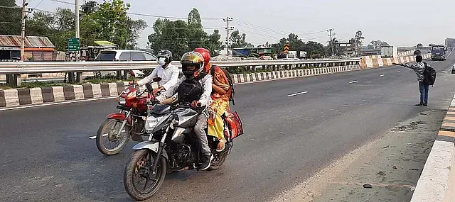 Motorcycles on a highway