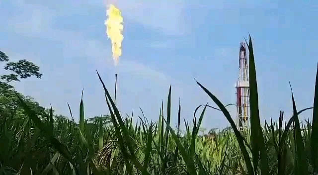 Photo shows Illisha-1 gas well at Bhola Sadar upazila