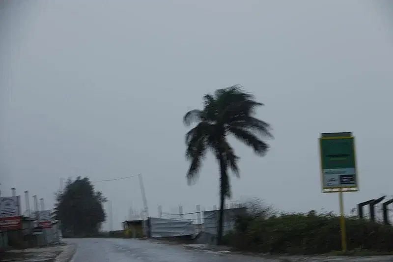 The peripheral effect of cyclone Mocha is being felt in the Saint Martin's Island in the morning of 14 May 2023