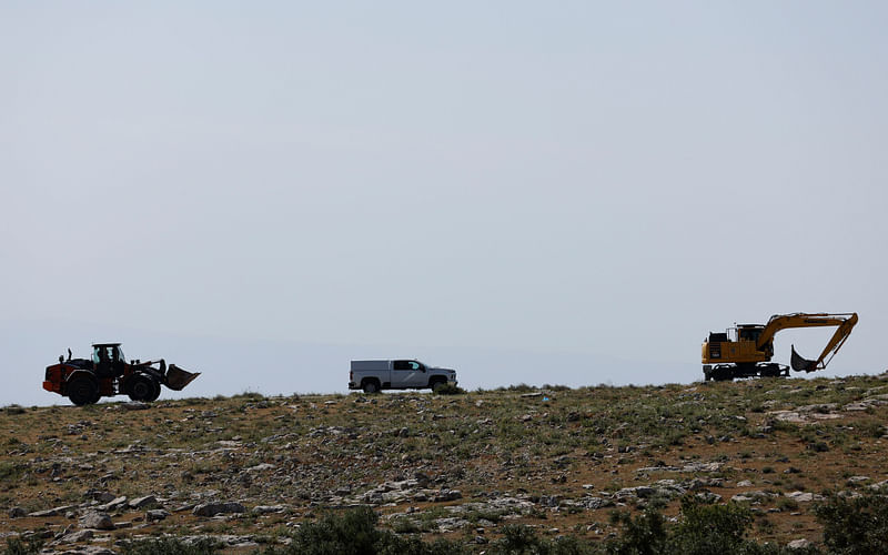 Israeli machinery are seen after they demolish a school near Bethlehem in the Israeli-occupied West Bank May 7, 2023