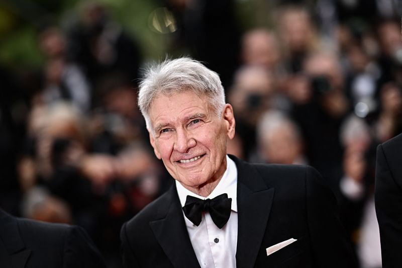 US actor Harrison Ford arrives for the screening of the film "Indiana Jones and the Dial of Destiny" during the 76th edition of the Cannes Film Festival in Cannes, southern France, on 18 May, 2023.