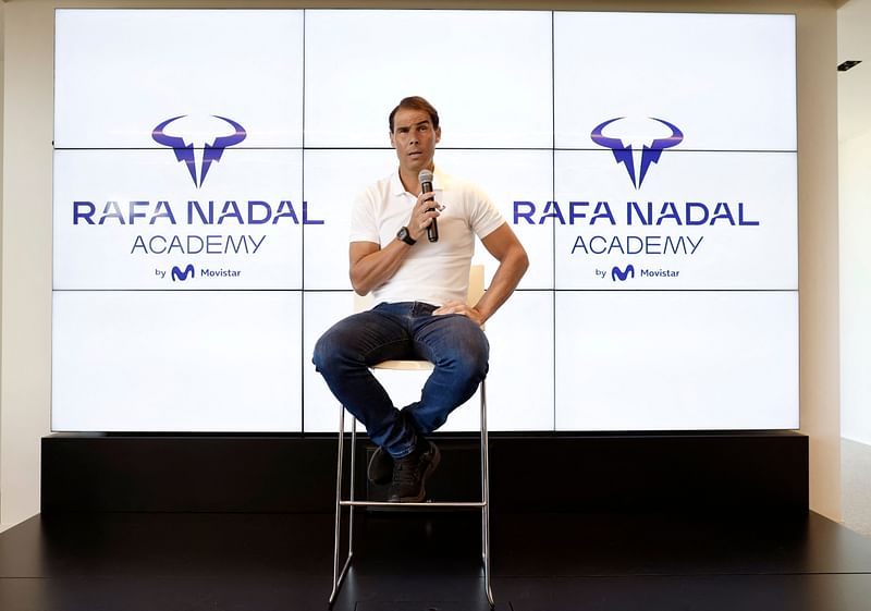 Spanish tennis player Rafael Nadal talks during a press conference to announce he will not compete in the French Open, at the Rafa Nadal Academy in Manacor, on the Spanish Balearic Island of Mallorca, on May 18, 2023.