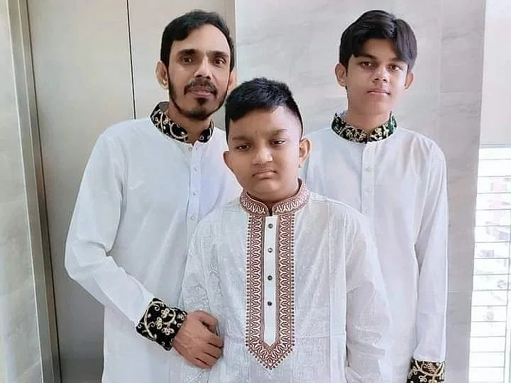 Deceased Shayan Mobarat and Shahir Mobarat with there father Mobarak Hossain