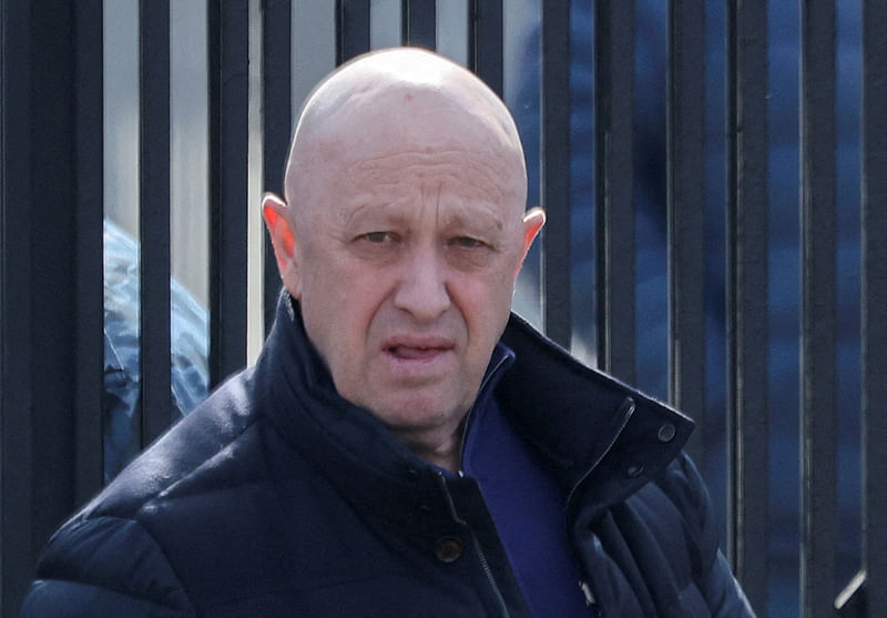 Founder of Wagner private mercenary group Yevgeny Prigozhin leaves a cemetery before the funeral of a Russian military blogger who was killed in a bomb attack in a St Petersburg cafe, in Moscow, Russia, on 8 April, 2023