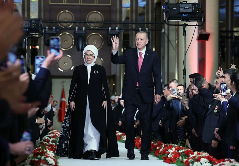 Turkey's Recep Tayyip Erdogan was sworn in for a third term as president on Saturday, promising to serve "impartially" after winning a historic runoff election to extend his two-decade rule