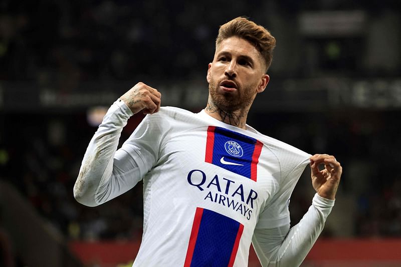 Paris Saint-Germain's Spanish defender Sergio Ramos