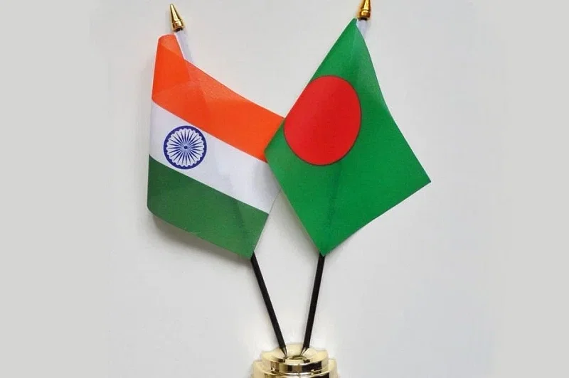 Flags of Bangladesh and India