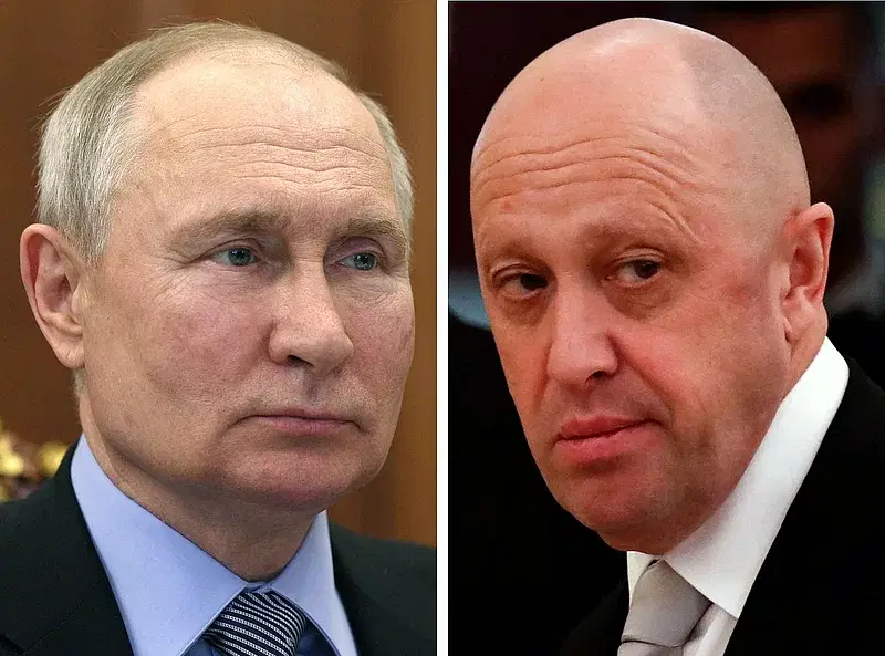 Vladimir Putin and Yevgeny Prigozhin.