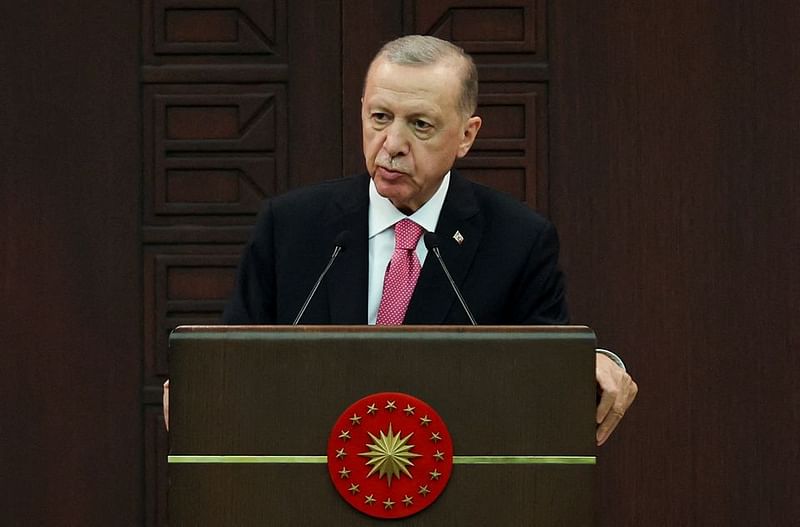 Turkish President Tayyip Erdogan announces new cabinet during a press conference in Ankara, Turkey on 3 June, 2023.