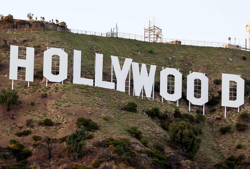 The Hollywood sign stands as the WGA (Writers Guild of America) strike continues on 12 July, 2023 in Los Angeles, California.