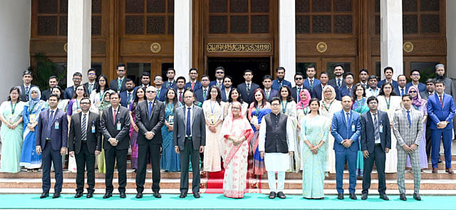 PM hands over PhD fellowship to 10 persons and masters fellowship to 38 others for 2023-24 sessions in a programme held at the Prime Minister's Office (PMO) on 9 July