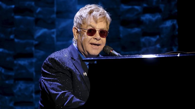 Singer Elton John performs at the Hillary Victory Fund `I`m With Her` benefit concert for US Democratic presidential candidate Hillary Clinton at Radio City Music Hall in New York.