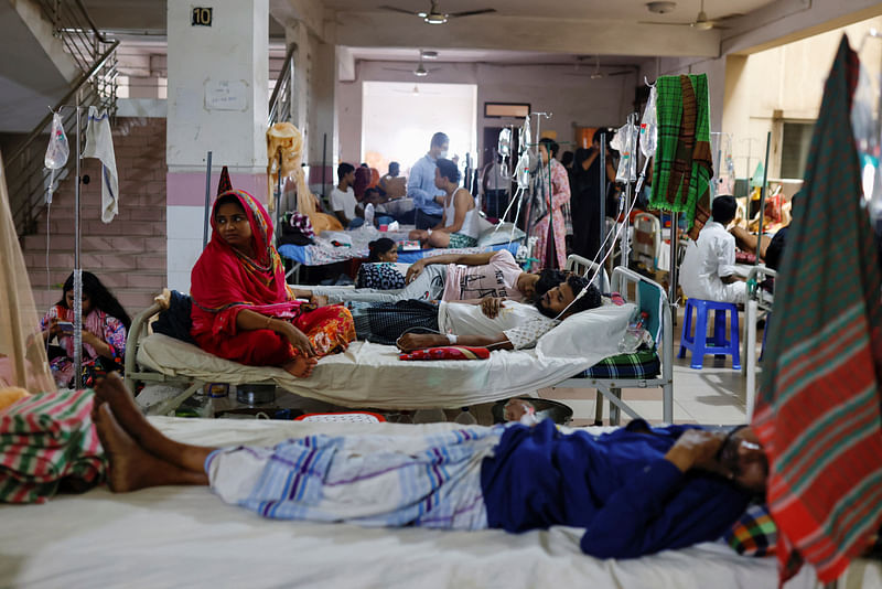 Dengue infected patients are hospitalised as they receive treatment at Mugda Medical College and Hospital in Dhaka, Bangladesh, on 5 July, 2023