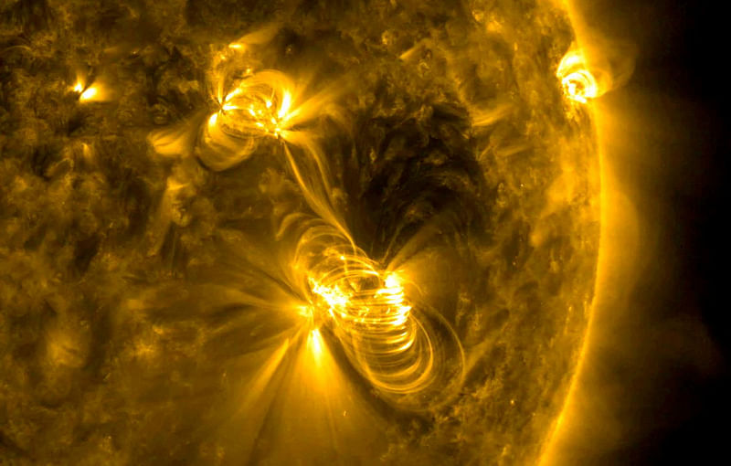 A medium-sized (M2) solar flare and a coronal mass ejection (CME) erupting from the same, large active region of the Sun on July 14, 2017