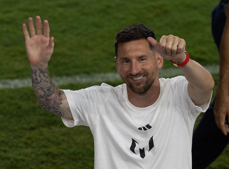 Lionel Messi during the DRV PNK Stadium Inter Miami CF hosting of "The Unveil" introducing Lionel Messi on 16 July, 2023 in Fort Lauderdale, Florida.