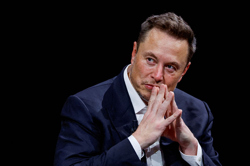 Elon Musk, Chief Executive Officer of SpaceX and Tesla and owner of Twitter, gestures as he attends the Viva Technology conference dedicated to innovation and startups at the Porte de Versailles exhibition centre in Paris, France, 16 June, 2023.