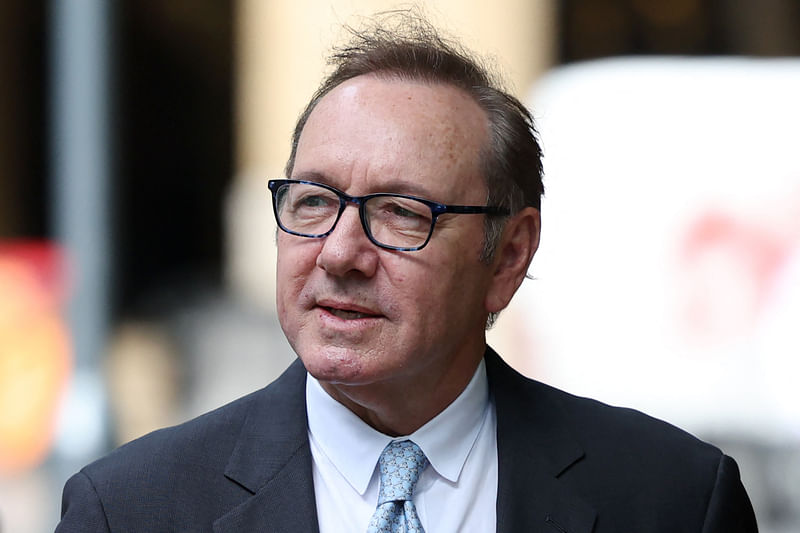 US actor Kevin Spacey arrives to the Southwark Crown Court in London on 13 July, 2023. The award-winning actor, 63, is on trial in London accused of a string of sexual offences against four men dating back more than 20 years.